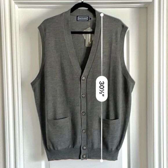 NWT Paul Fredrick Tailored Fit Merino Wool Sweater Vest Quiet Luxury Old Money - Picture 4 of 9